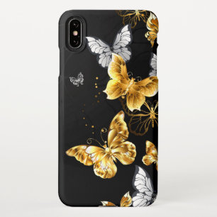 Gold und weiße Schmetterlinge iPhone Hülle
