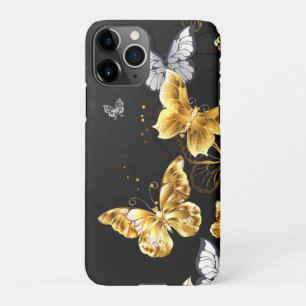 Gold und weiße Schmetterlinge iPhone 11Pro Hülle