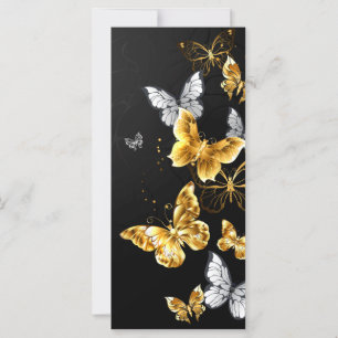 Gold und weiße Schmetterlinge Karte