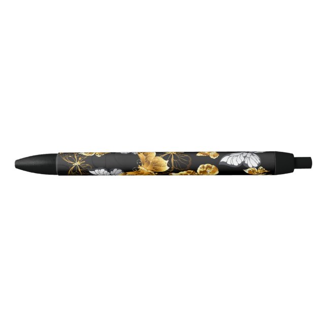 Gold und weiße Schmetterlinge Kugelschreiber (Vorderseite)