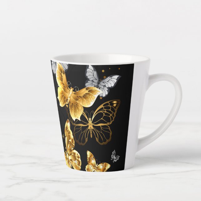 Gold und weiße Schmetterlinge Milchtasse (Rechts)