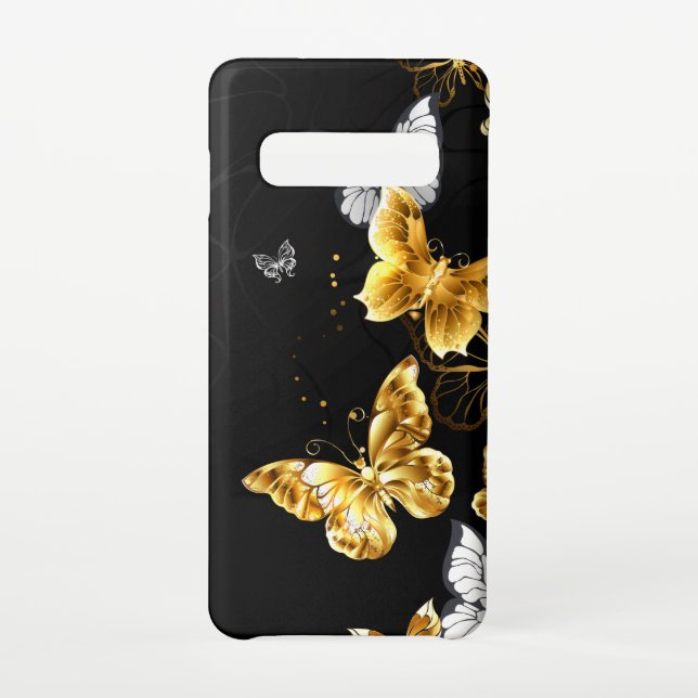 Gold und weiße Schmetterlinge Samsung Galaxy Hülle (Rückseite)
