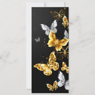 Gold und weiße Schmetterlinge Save The Date