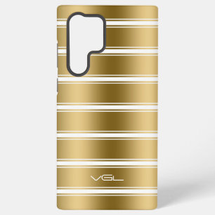 Gold- und weiße Streifenmuster Samsung Galaxy Hülle