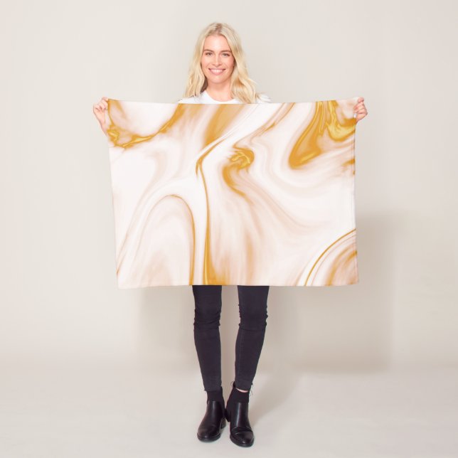 Gold und weißer Marmor Fleecedecke (Beispiel)
