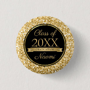 Gold- und Weißfunkel-Glitzer Button