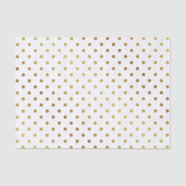Gold- und Weißpolka-Punkte Seidenpapier (Vorderseite)