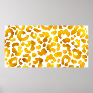 Gold und White Leopard Print: Luxuriös und elegant Poster