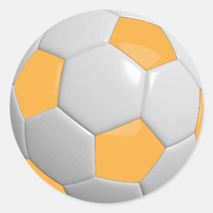 Gold und White Soccer Ball Runder Aufkleber