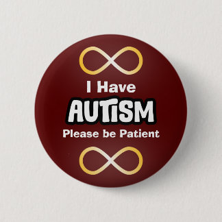 Gold Unendlicher Knoten Autismus-Bewusstsein   Button