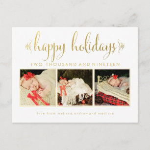 Gold Unsere Babys 1. Weihnachtsrahmen Foto Postcar Postkarte