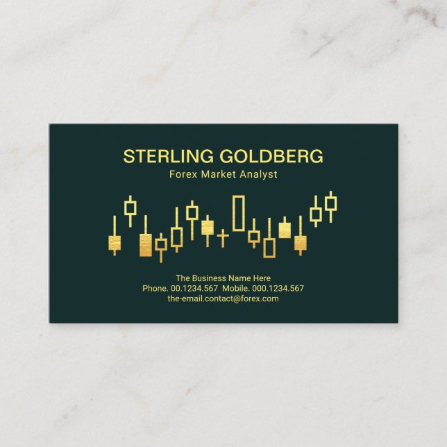Gold Uptrend Stock Movement Graph Forex Dealer Visitenkarte (Vorderseite)