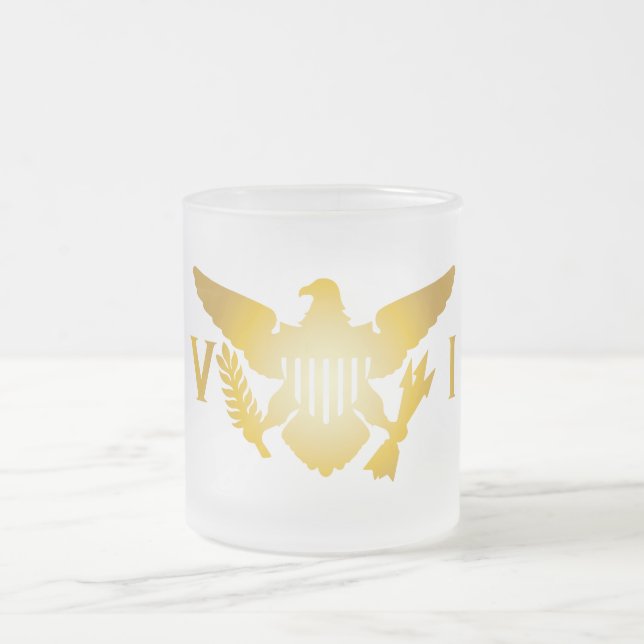 Gold US Jungfrau Islands Flaggen Mattierte Tasse (Mittel)