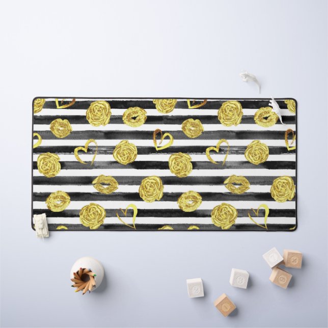 Gold Valentine Schreibtischunterlage (Kindertisch)
