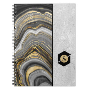 Gold Veinate Muster und texturiertes Silber Notizblock