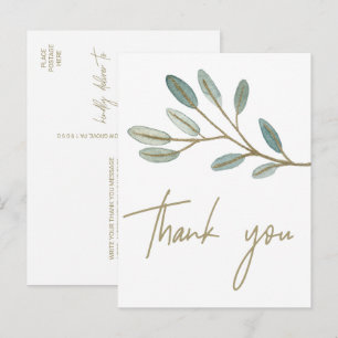 Gold Veined Eucalyptus Vielen Dank Postkarte