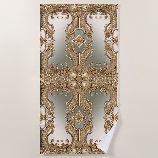 Gold Verziert Beach Handtuch (Vorderseite)