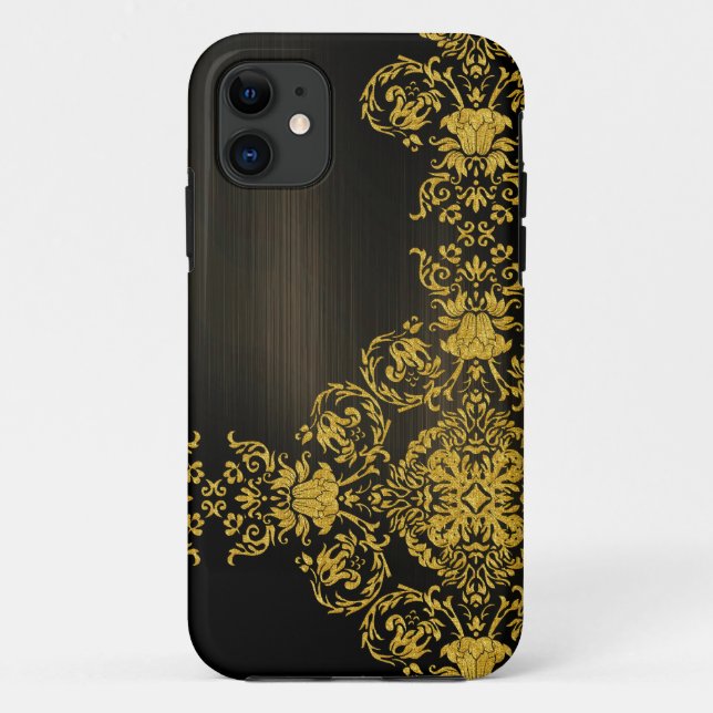 Gold Verziert Damask Case-Mate iPhone Hülle (Rückseite)
