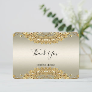 Gold Verziert Danke-Karte Dankeskarte