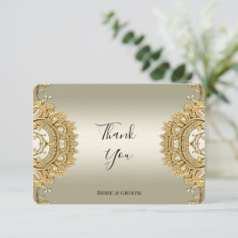Gold Verziert Danke-Karte Dankeskarte