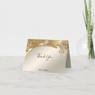 Gold Verziert Floral Dankeschön Karte