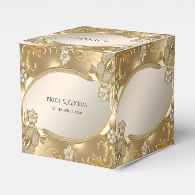 Gold Verziert Floral Fevor Box Geschenkschachtel (Vorderseite)