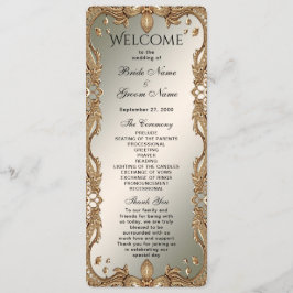 Gold Verziert Frame Wedding Program Programm