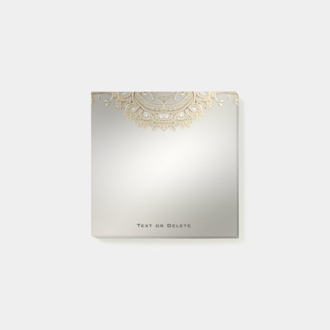 Gold Verziert Post It Notes Post-it Klebezettel (Vorderseite)