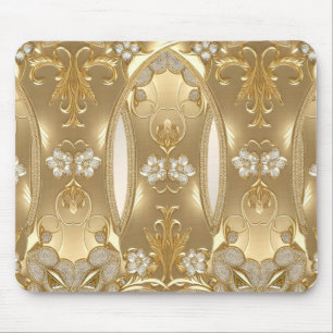 Gold Verzierte Blumenmousepad Mousepad