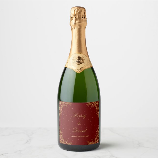 Gold Verzierte Flora Flasche (Vorderseite)