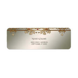 Gold Verzierte florale Rücksendeadresse