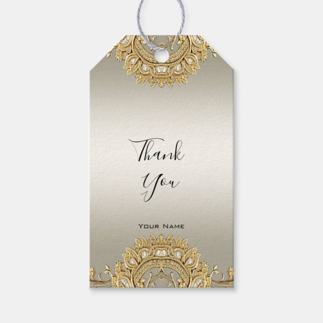 Gold Verzierte Geschenkmarke Geschenkanhänger (Vorderseite)