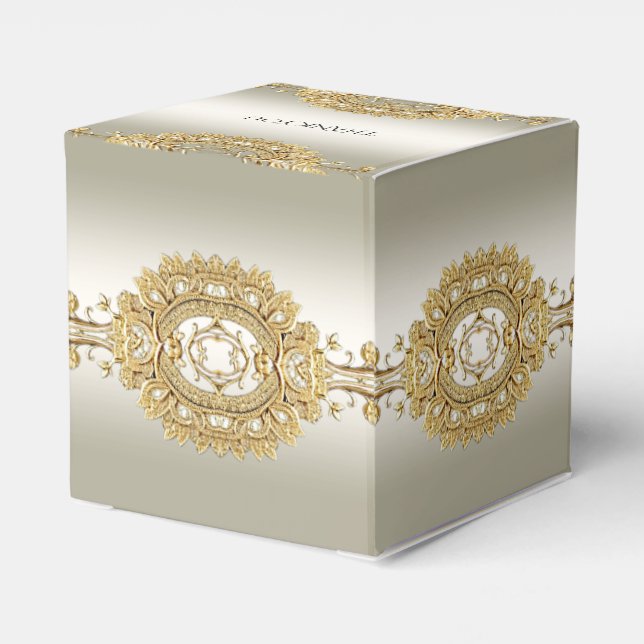 Gold Verzierte Gevor Box Geschenkschachtel (Rückseite)