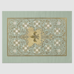 Gold Verzierte Lilie Filigree Decoupage Französisc Seidenpapier