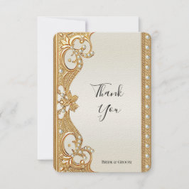 Gold Verzierte Perlen Dankeschön Karte