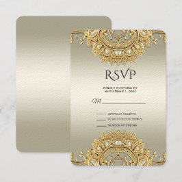 Gold Verzierte RSVP-Karte RSVP Karte