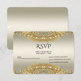 Gold Verzierte RSVP-Karte RSVP Karte