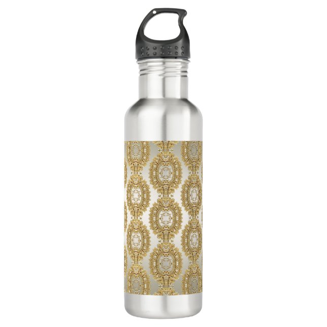 Gold Verzierte Wasserflasche Edelstahlflasche (Vorderseite)