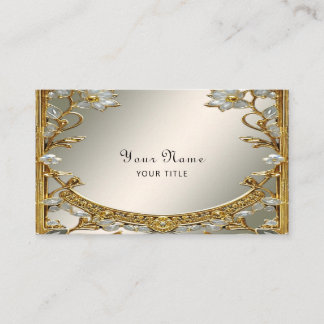 Gold Verzierte White Flor Business Card Visitenkarte