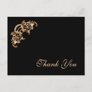 GOLD Verziertes Foto Vielen Dank für Ihre Kartenvo Postkarte