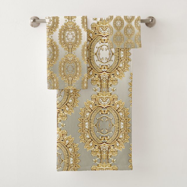 Gold Verziertes Handtuch Set (Insitu)