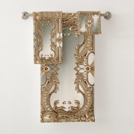 Gold Verziertes Handtuch Set