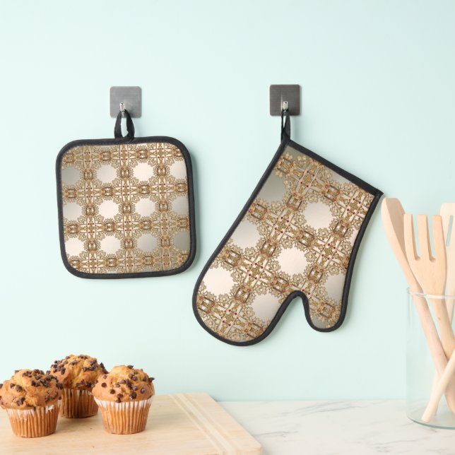Gold Verziertes Set mit Ofen für den Blumenanbau M (Insitu (Hängend))