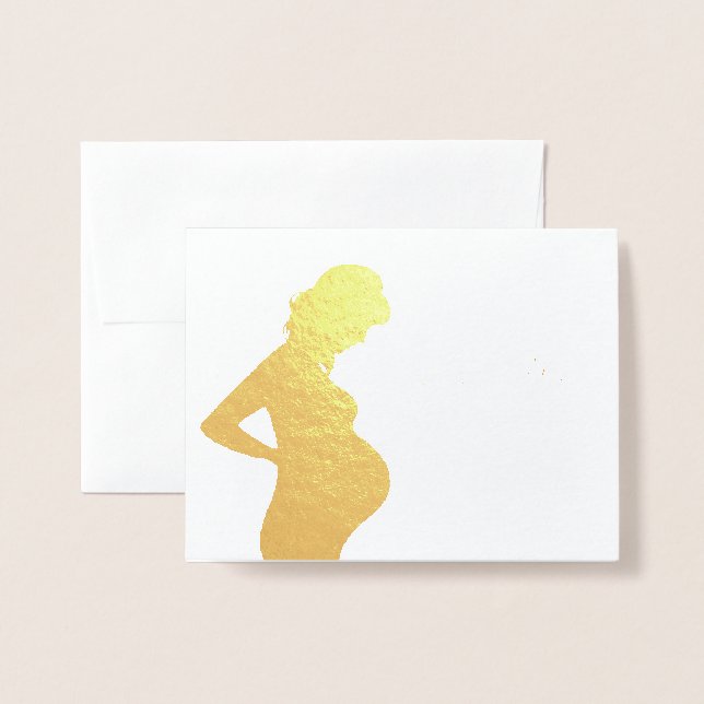 Gold Vielen Dank, Frau Elegant Baby Bump Folienkarte (Vorderseite mit Umschlag)