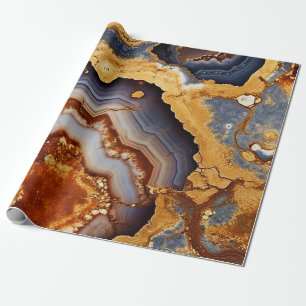 Gold Vin Agate Wrapping Paper Geschenkpapier
