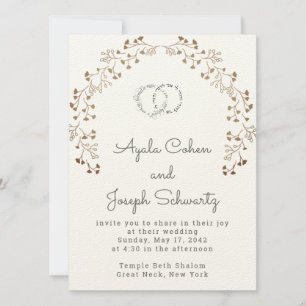 Gold Vines Chuppah Jüdische Hochzeitseinladungen Einladung