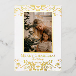 Gold Vins Une grande photo Foil Carte de vacances