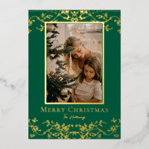 Gold Vins Une grande photo Foil Carte de vacances