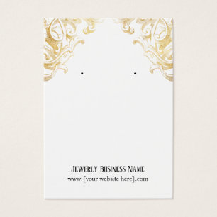 Gold Vintag Earring Business Cards