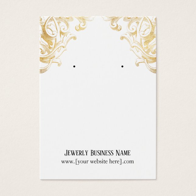 Gold Vintag Earring Business Cards (Vorderseite)